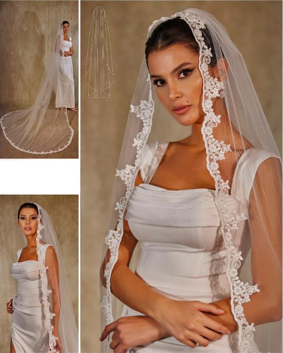 Lace Edge Bridal Veil.37