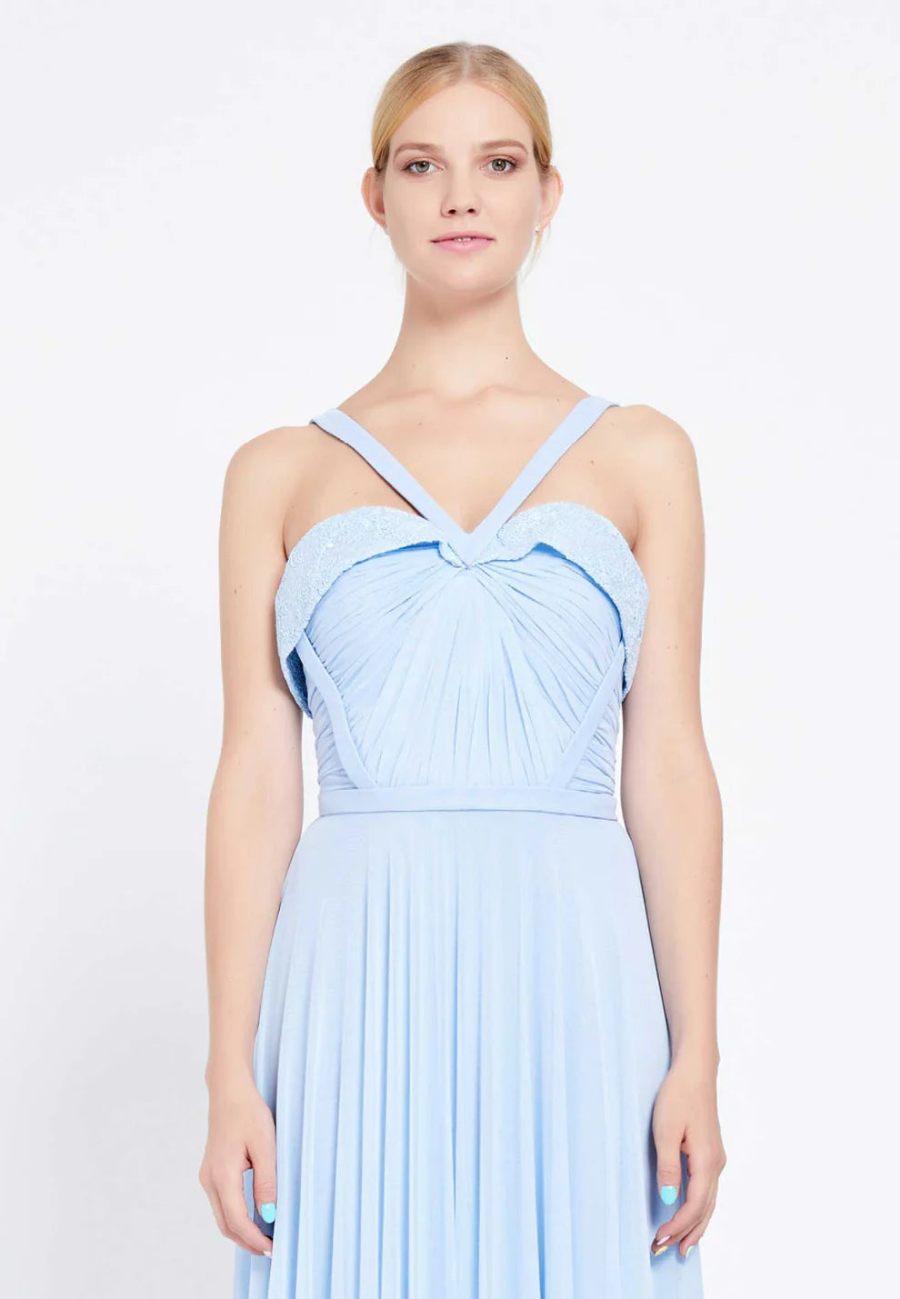 Sleeveless Maxi Chiffon Column Regular Wedding Guest Dress-SS0024