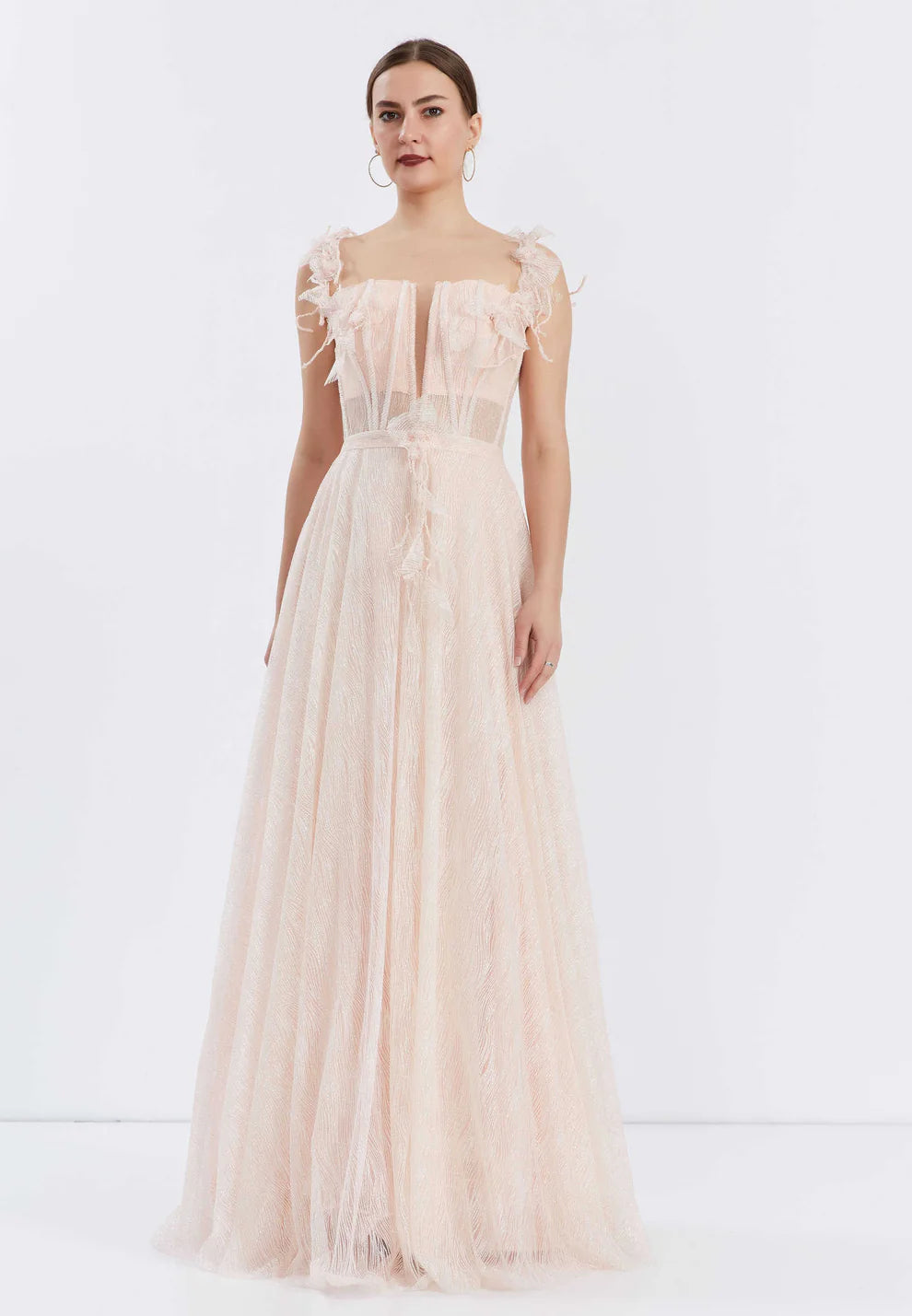 Sleeveless Maxi Chiffon A - Line Regular Prom Dress-SS0025