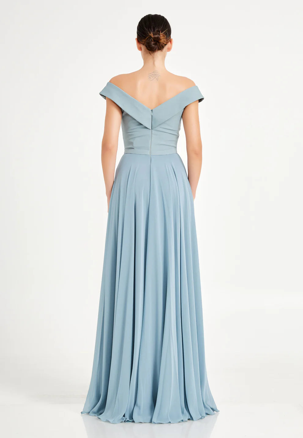 Off Shoulder Maxi Chiffon A - Line Regular Evening Dress-SS0027