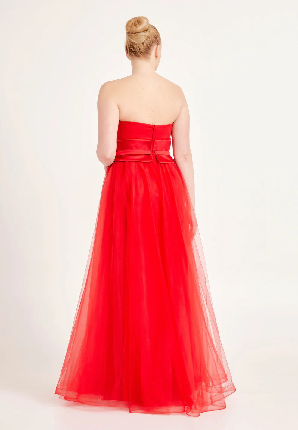 Strapless Maxi Tulle A - Line Regular Prom Dress-SS0019