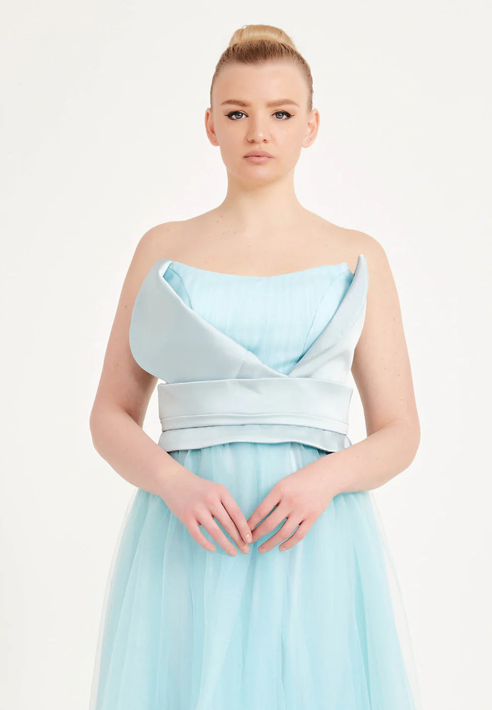 Strapless Maxi Tulle A - Line Regular Prom Dress-SS0019