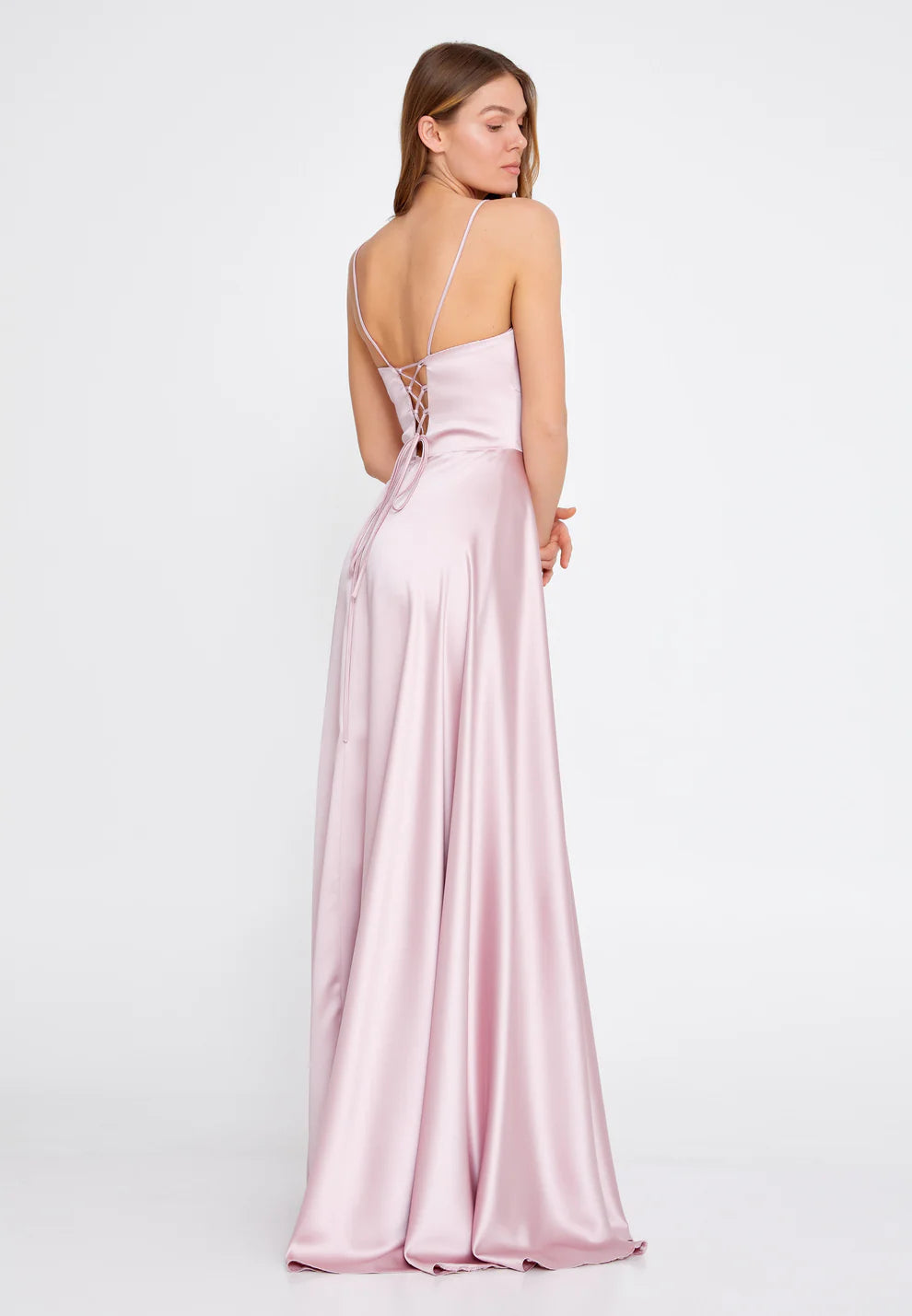 Sleeveless Maxi Satin A - Line Regular Evening Dress-SS0022