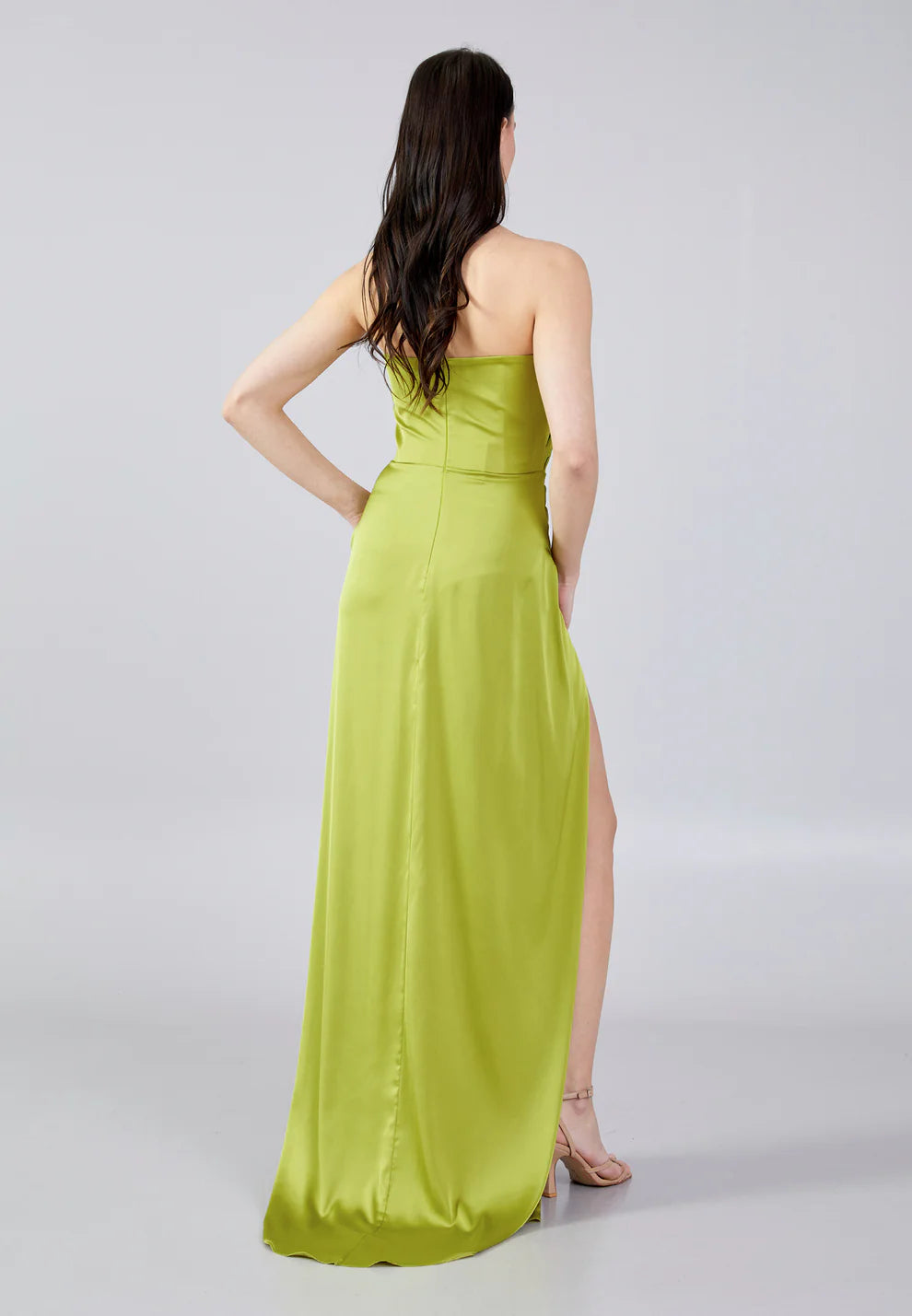 Strapless Maxi Satin Mermaid Regular Evening Dress-SS0038