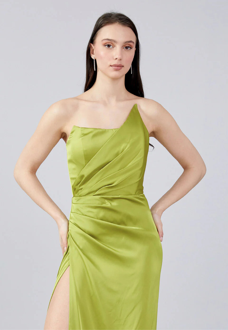 Strapless Maxi Satin Mermaid Regular Evening Dress-SS0038