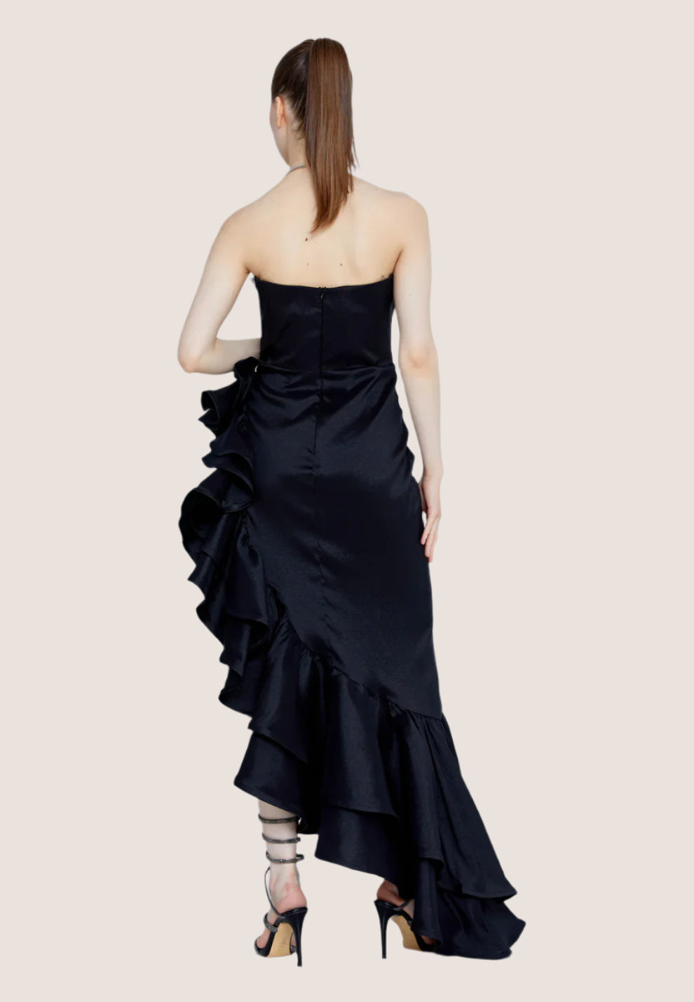 Strapless Maxi Polyester Column Regular Wedding Guest Dress-SS0045