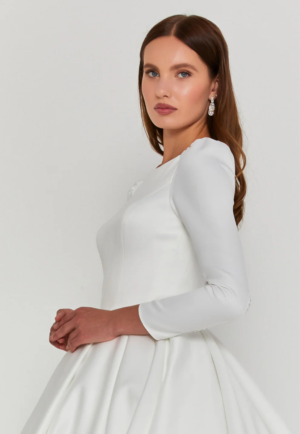 Long Sleeve Maxi Polyester Regular Wedding Dress- Wd005