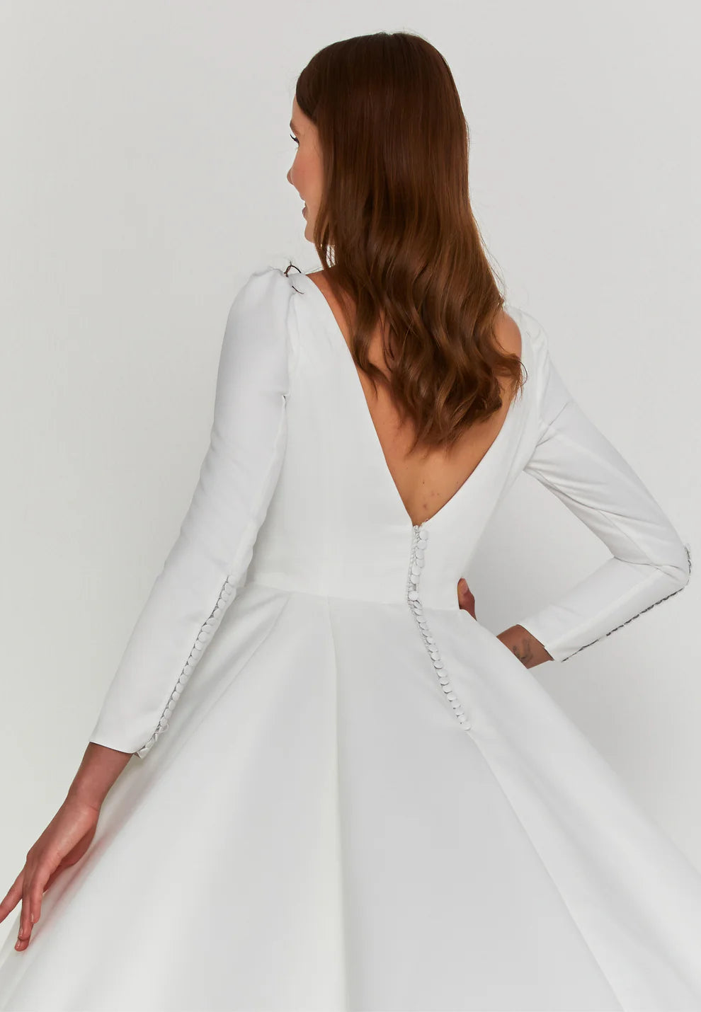 Long Sleeve Maxi Polyester Regular Wedding Dress- Wd005