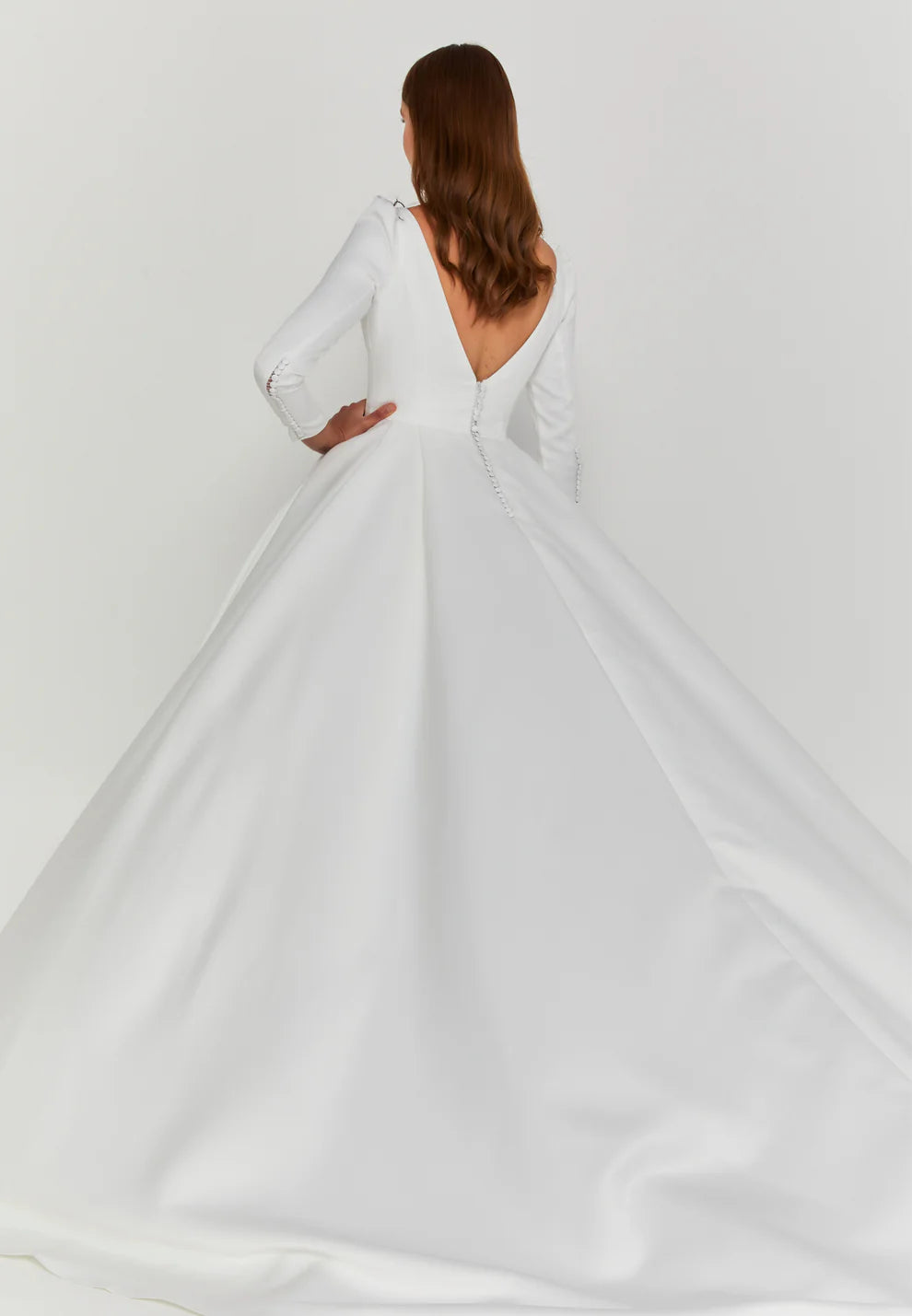 Long Sleeve Maxi Polyester Regular Wedding Dress- Wd005