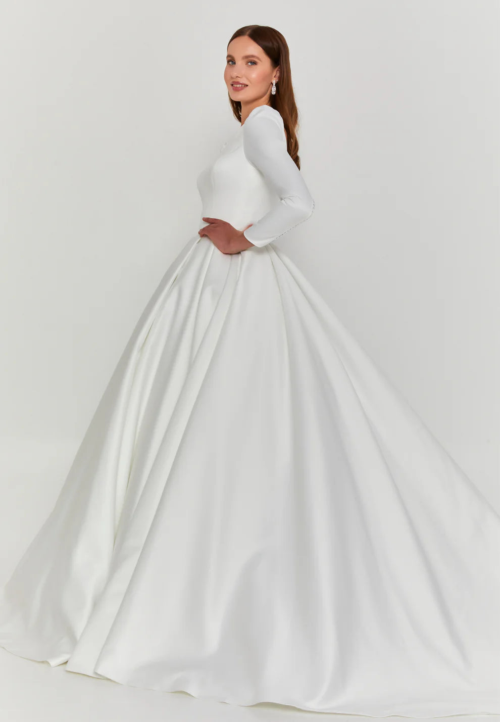 Long Sleeve Maxi Polyester Regular Wedding Dress- Wd005