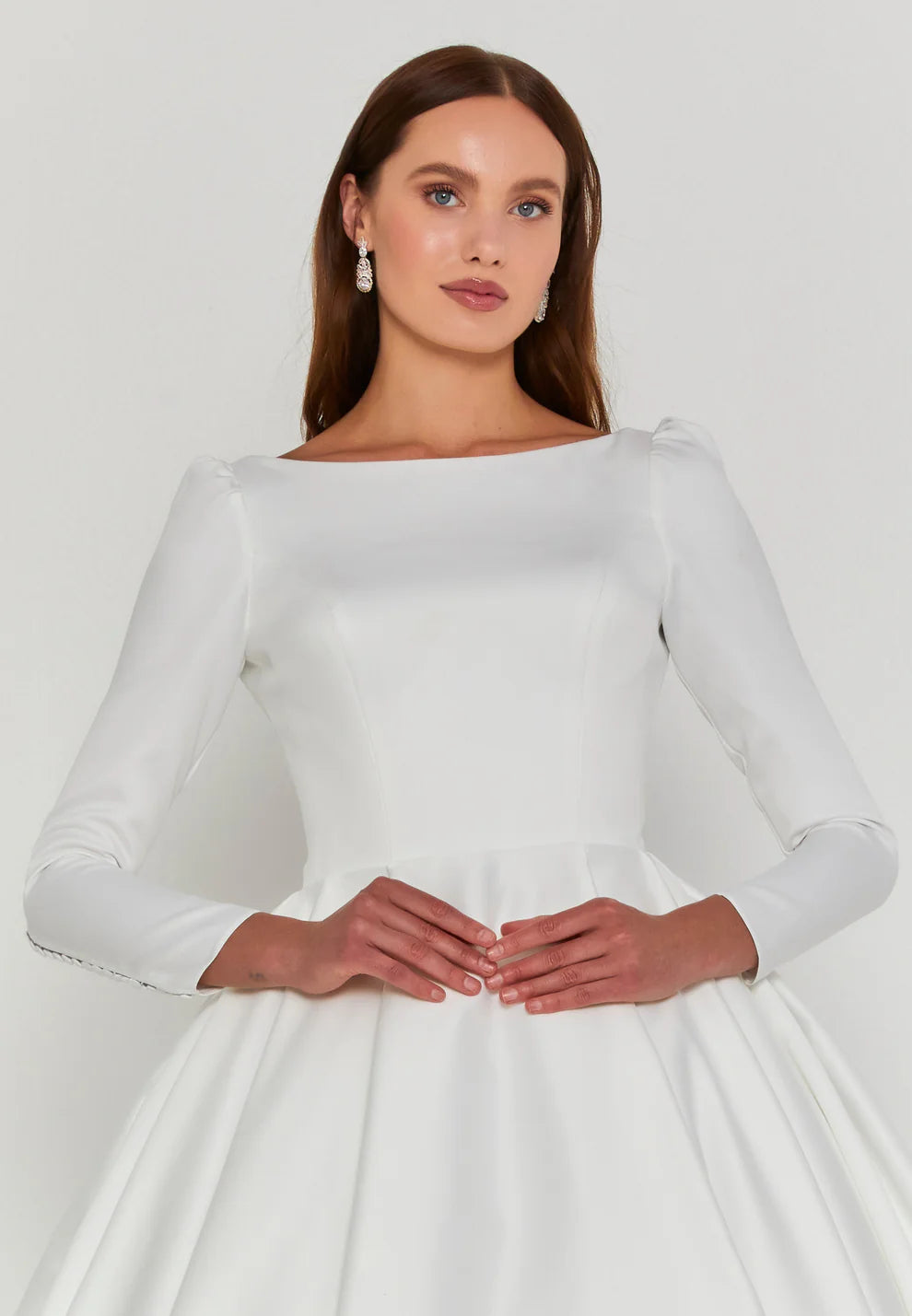 Long Sleeve Maxi Polyester Regular Wedding Dress- Wd005