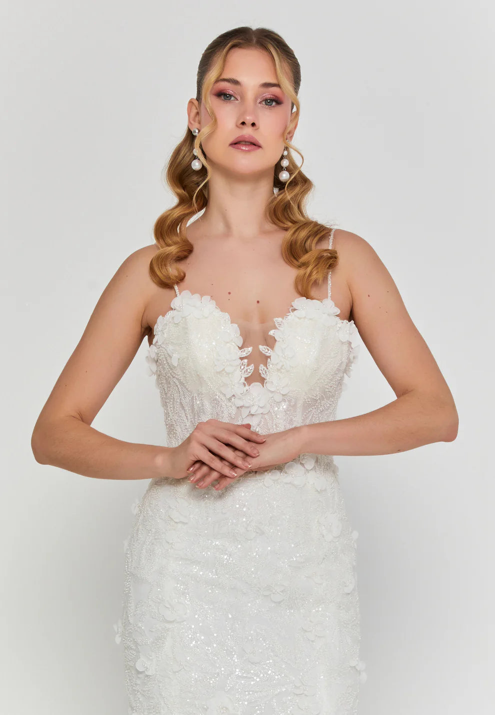 Sleeveless Maxi Tulle Regular Wedding Dress - Wd001