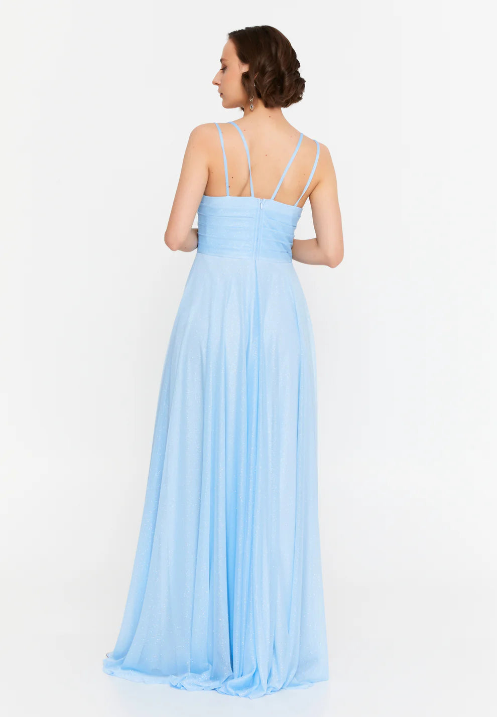 Sleeveless Maxi Lycra Column Regular Wedding Guest Dress-SS0036