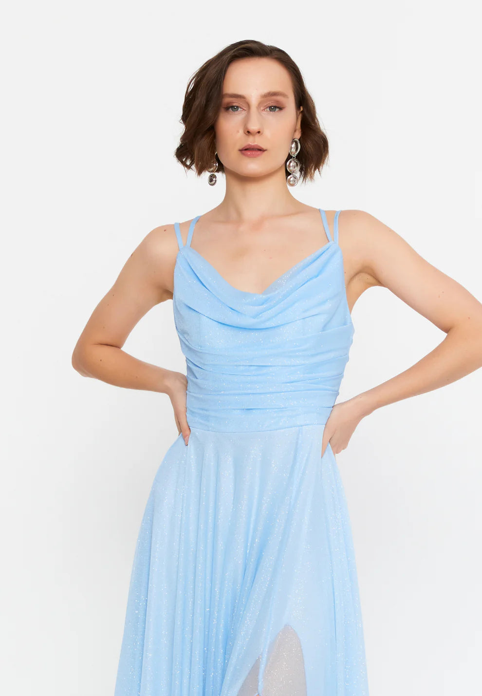 Sleeveless Maxi Lycra Column Regular Wedding Guest Dress-SS0036