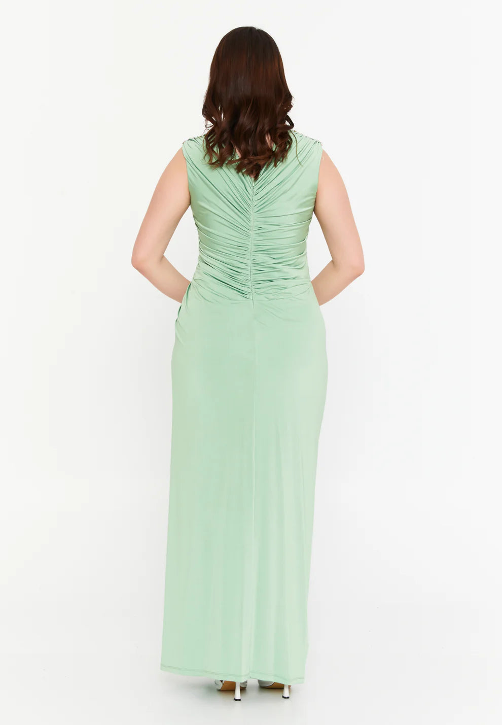 Sleeveless Maxi Lycra Mermaid Plus Size Wedding Guest Dress-SS0030