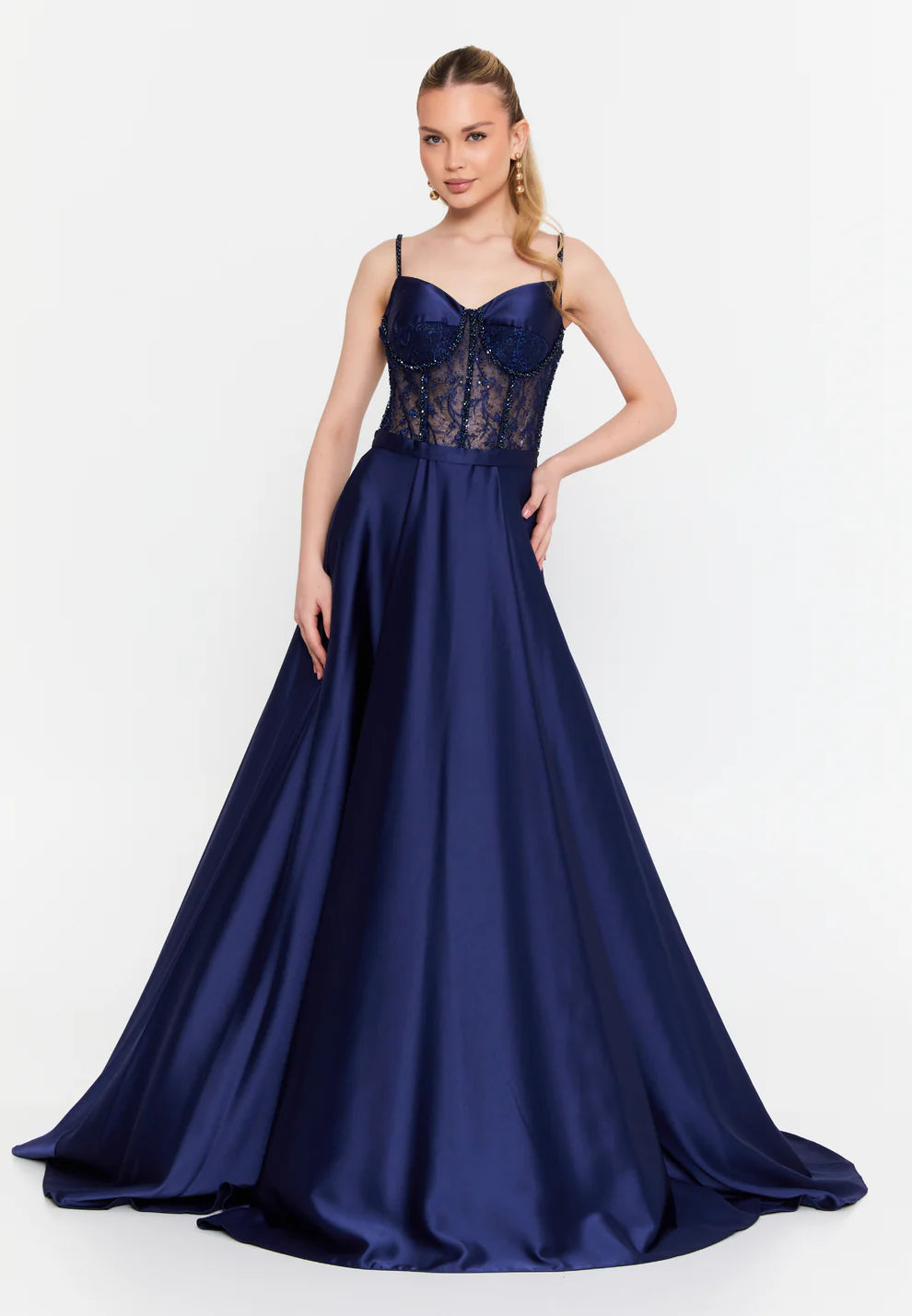 Sleeveless Maxi Satin Column Regular Wedding Guest dress-SS0031