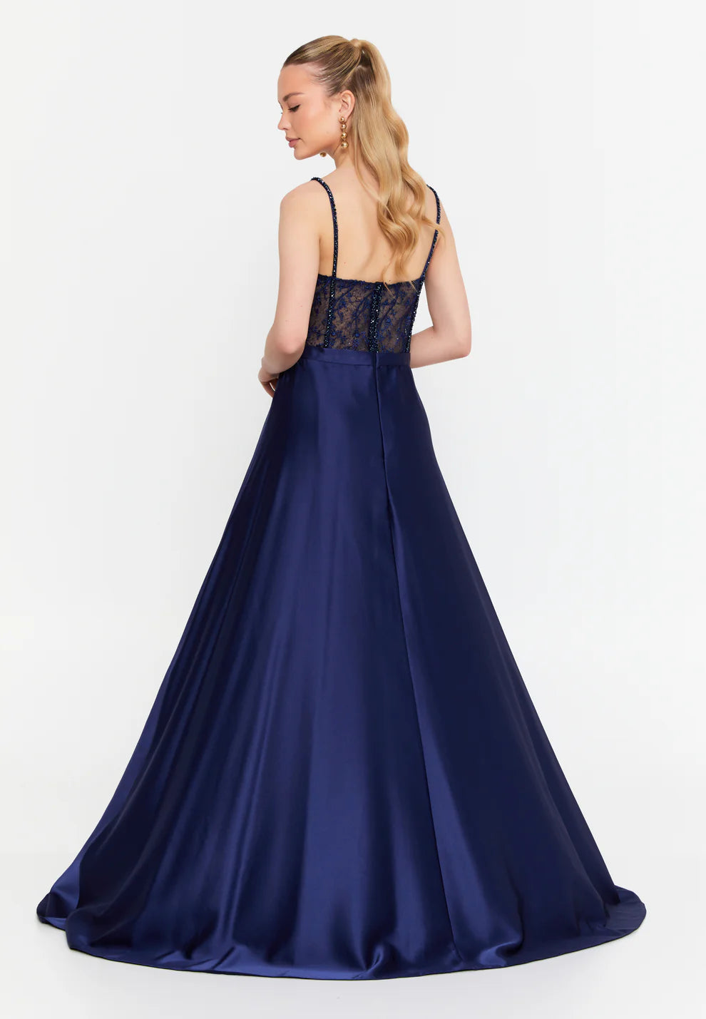 Sleeveless Maxi Satin Column Regular Wedding Guest dress-SS0031