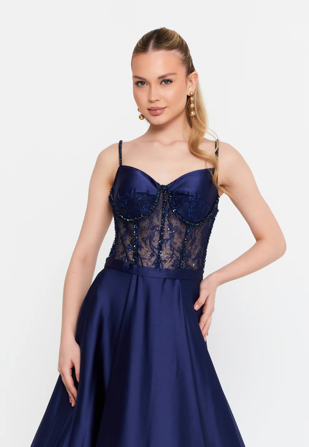 Sleeveless Maxi Satin Column Regular Wedding Guest dress-SS0031