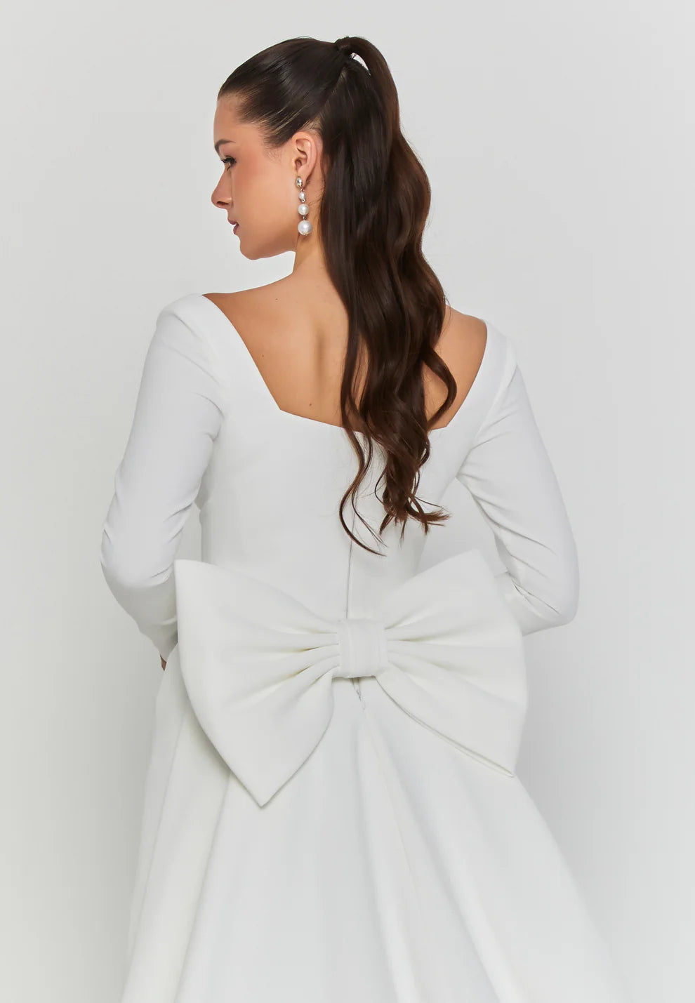 Long Sleeve Maxi Viscose Regular Wedding Dress- Wd002