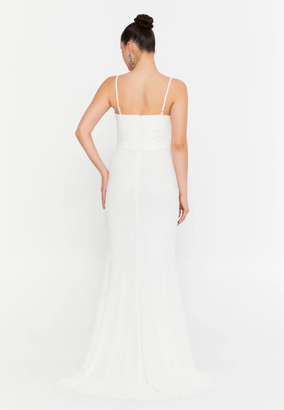 Sleeveless Maxi Lycra Mermaid Regular Wedding Registry Office Dress-SS0041