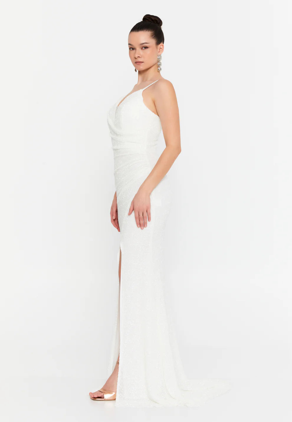 Sleeveless Maxi Lycra Mermaid Regular Wedding Registry Office Dress-SS0041