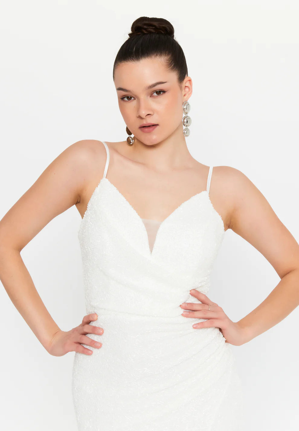 Sleeveless Maxi Lycra Mermaid Regular Wedding Registry Office Dress-SS0041