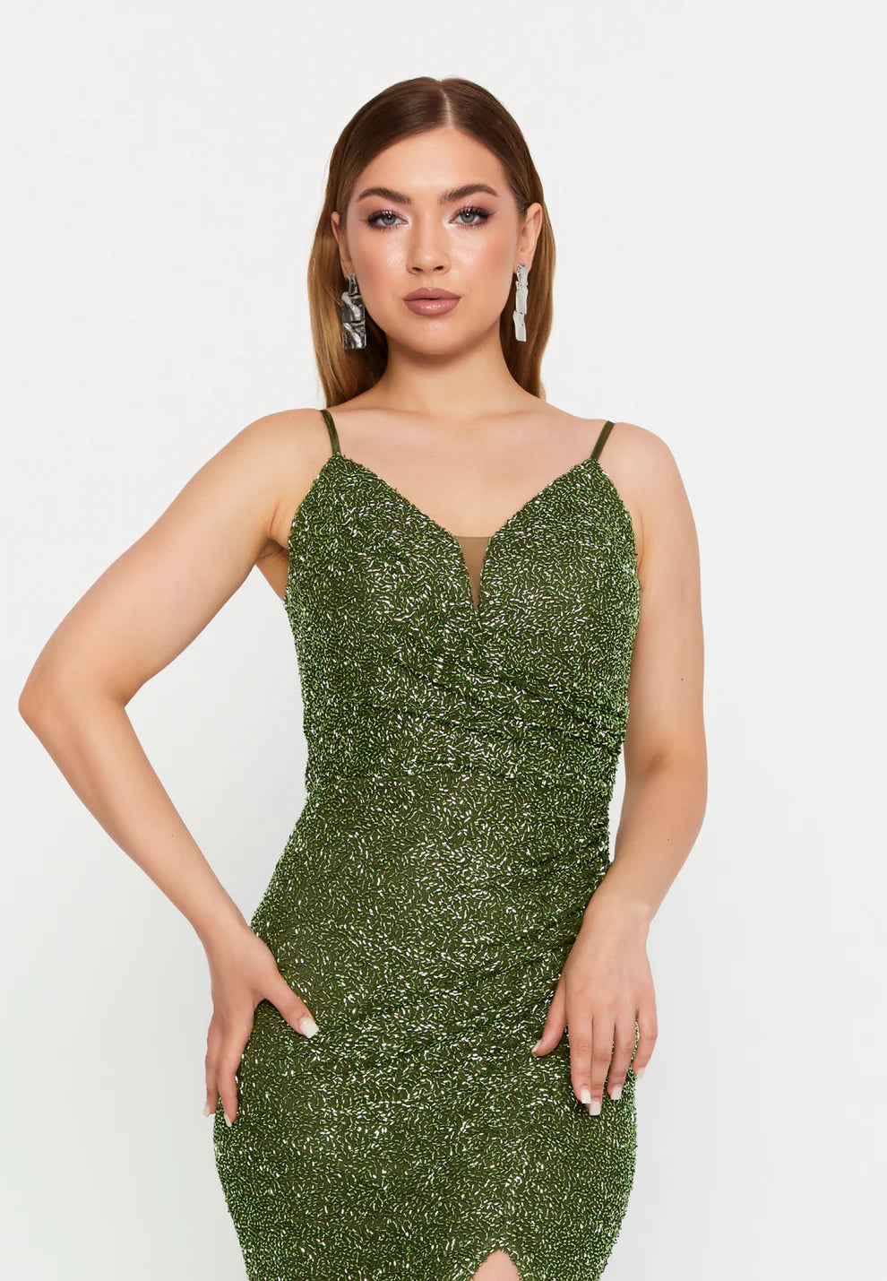 Sleeveless Maxi Lycra Mermaid Regular Wedding Guest Dress-SS0034