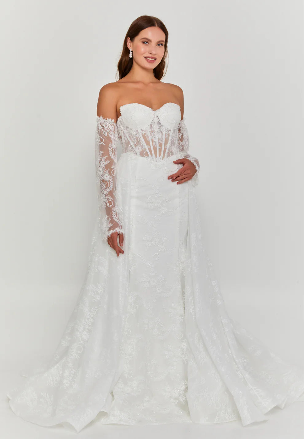 Off Shoulder Maxi Tulle Regular Wedding Dress- Wd004