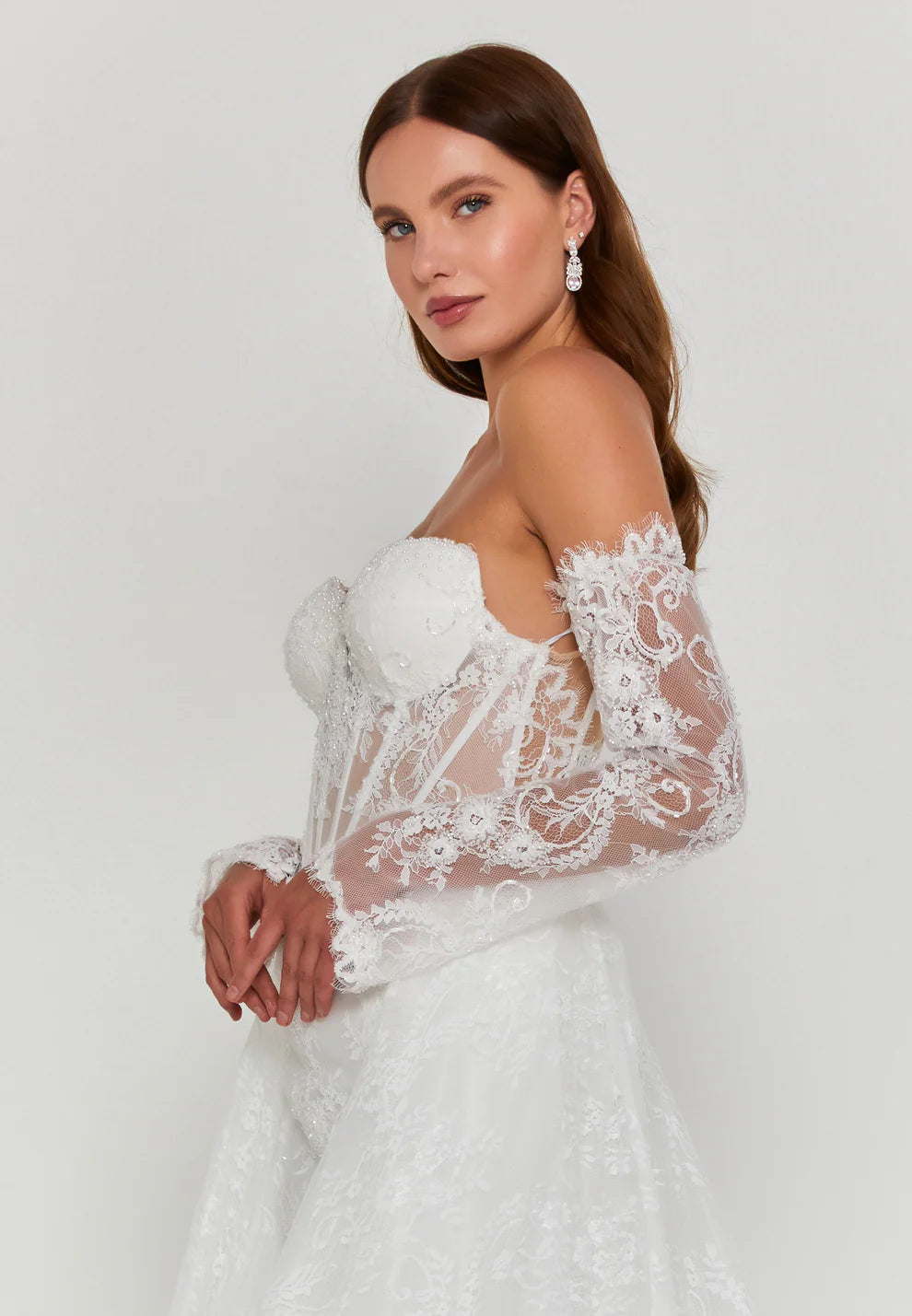 Off Shoulder Maxi Tulle Regular Wedding Dress- Wd004