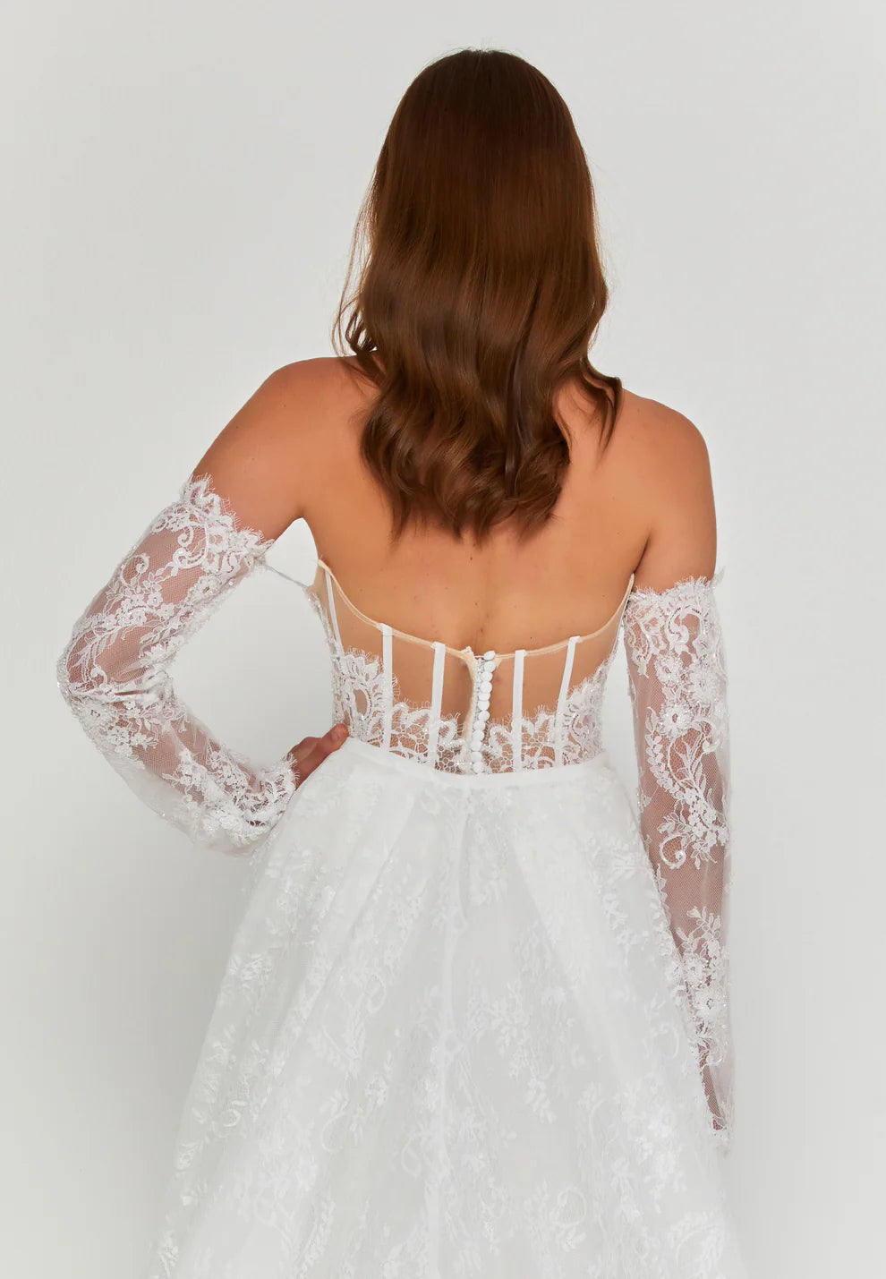 Off Shoulder Maxi Tulle Regular Wedding Dress- Wd004