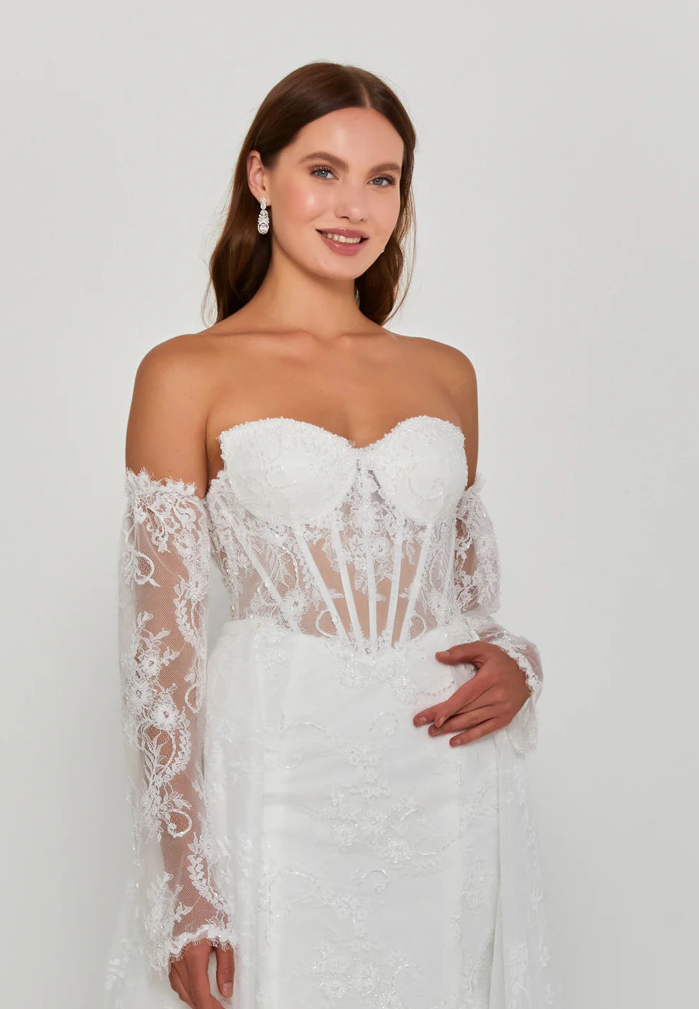 Off Shoulder Maxi Tulle Regular Wedding Dress- Wd004