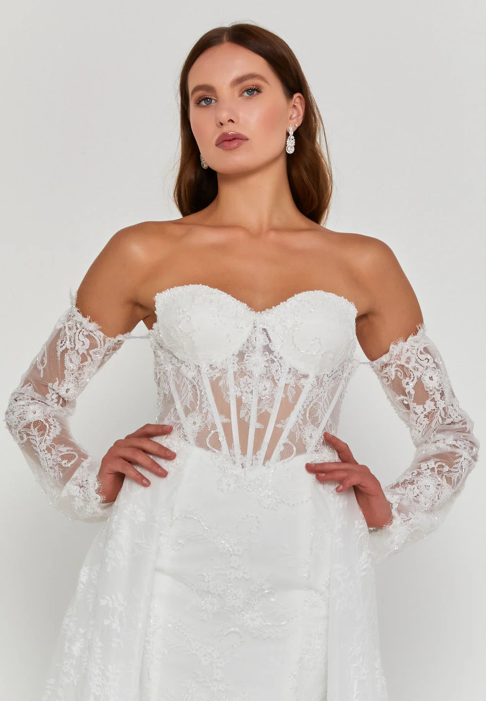 Off Shoulder Maxi Tulle Regular Wedding Dress- Wd004