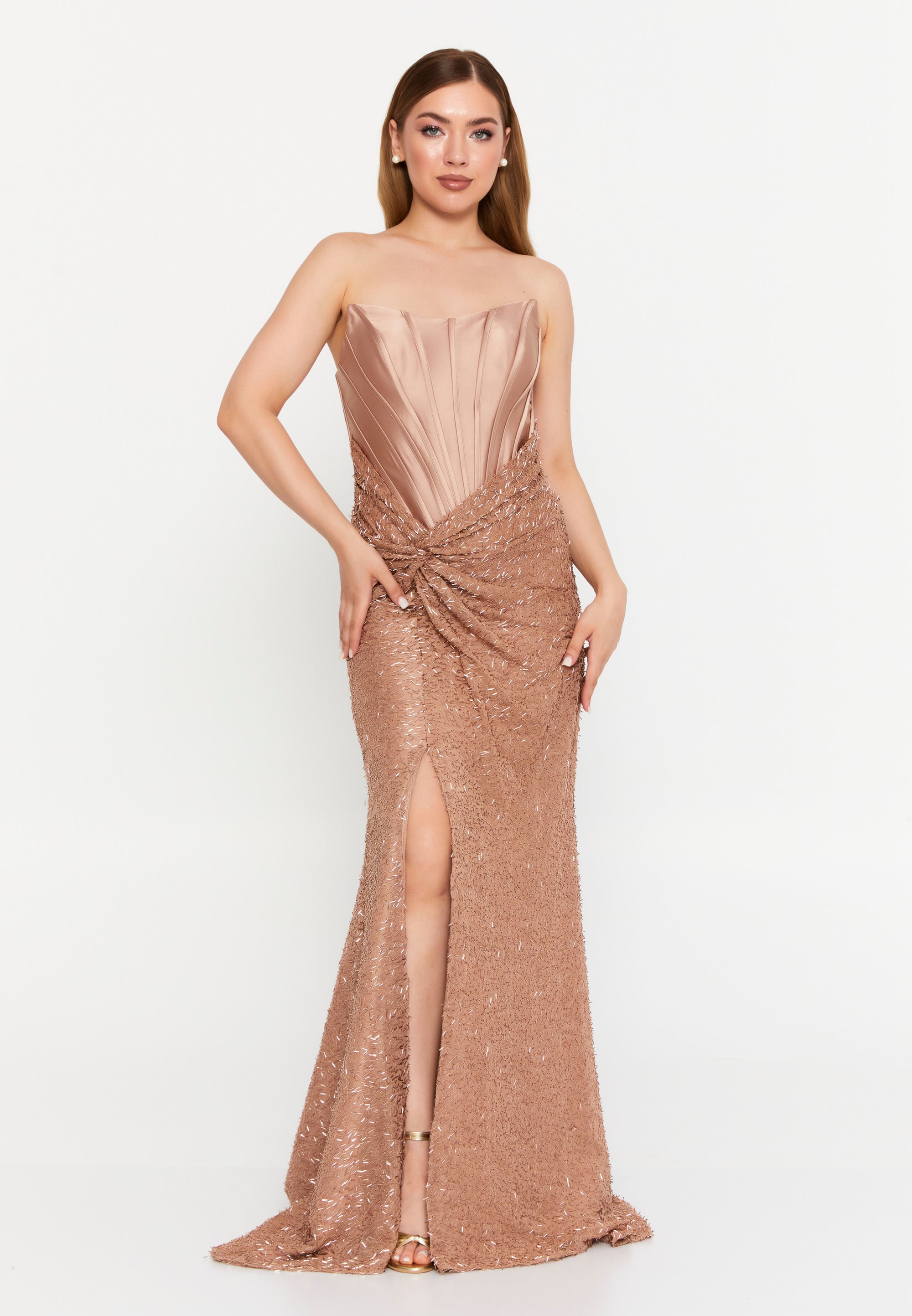 Strapless Maxi Tulle Mermaid Regular Wedding Guest Dress- SS0017