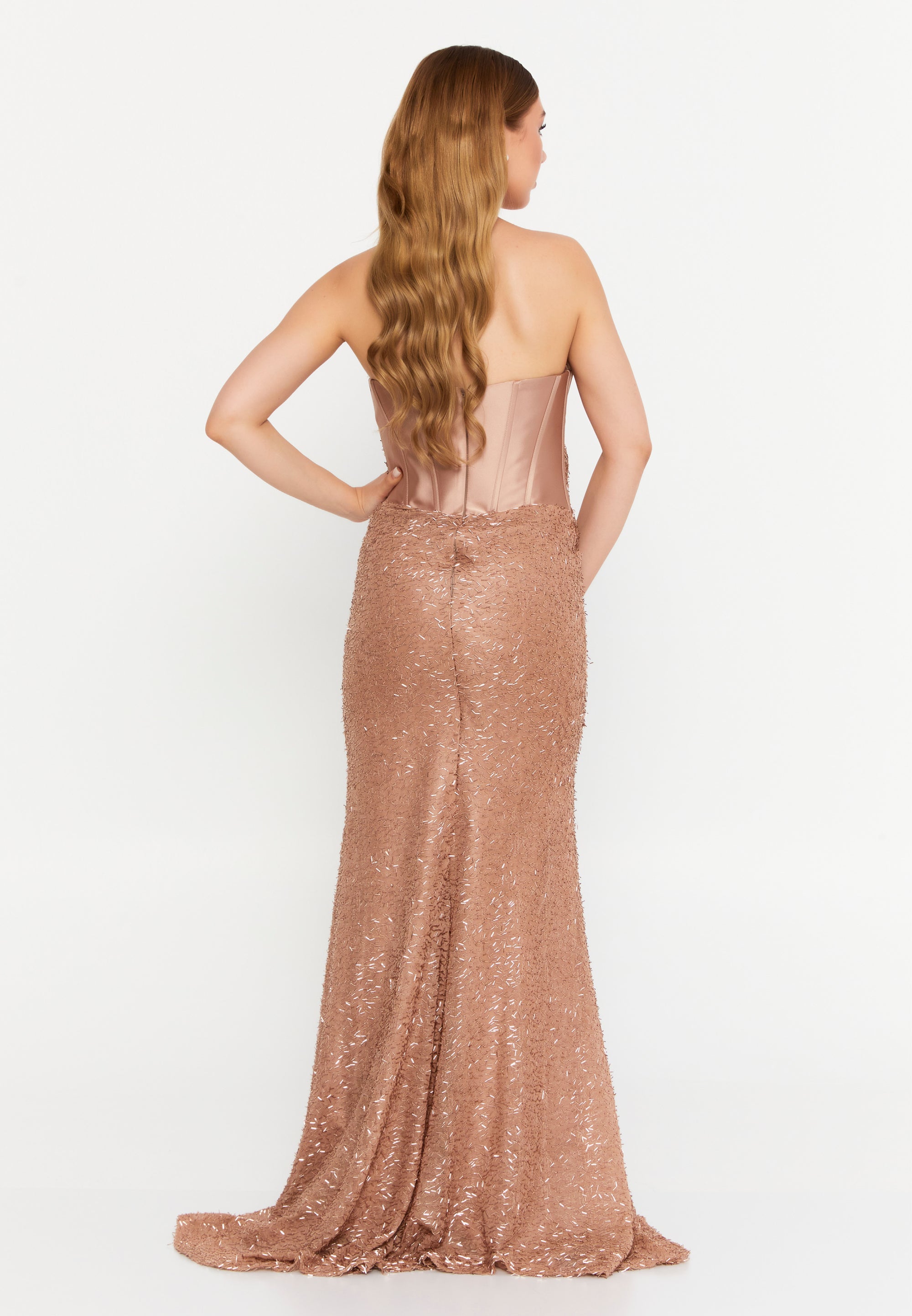 Strapless Maxi Tulle Mermaid Regular Wedding Guest Dress- SS0017