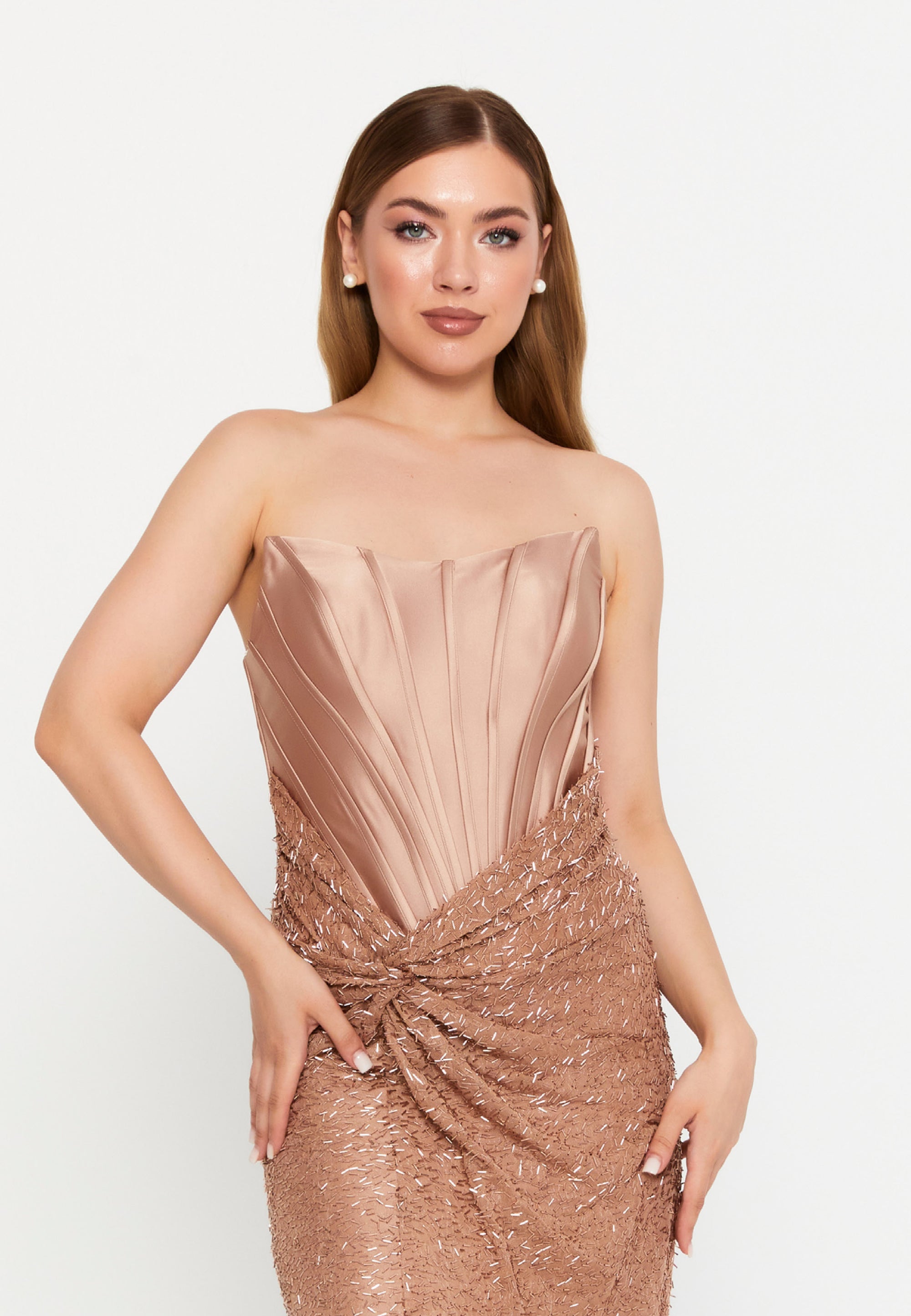 Strapless Maxi Tulle Mermaid Regular Wedding Guest Dress- SS0017