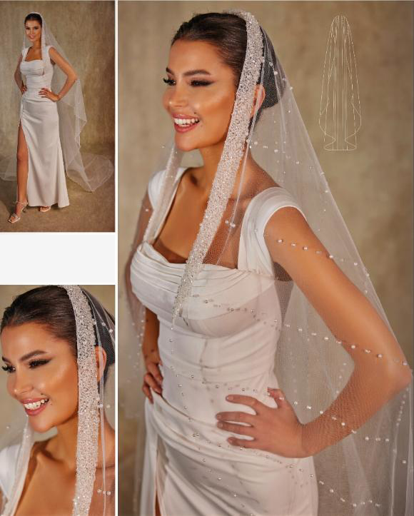 Lace Edge Bridal Veil.11