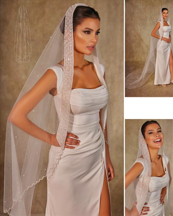 Lace Edge Bridal Veil.12