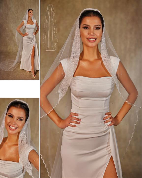 Lace Edge Bridal Veil.13