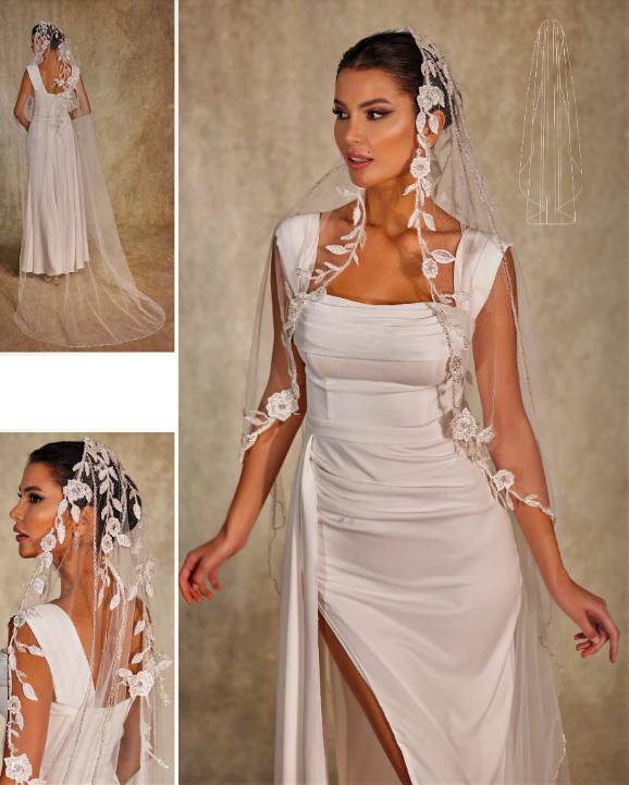 Lace Edge Bridal Veil.19