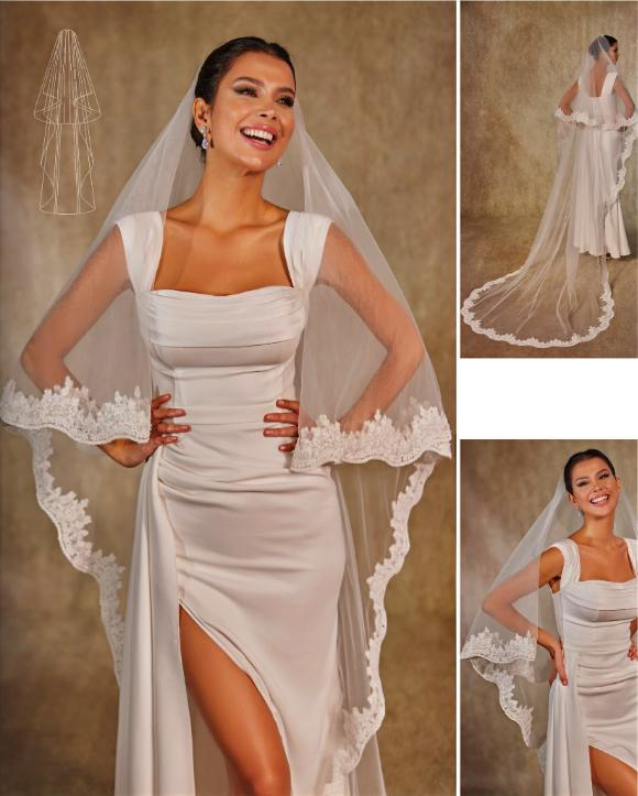 Lace Edge Bridal Veil.1