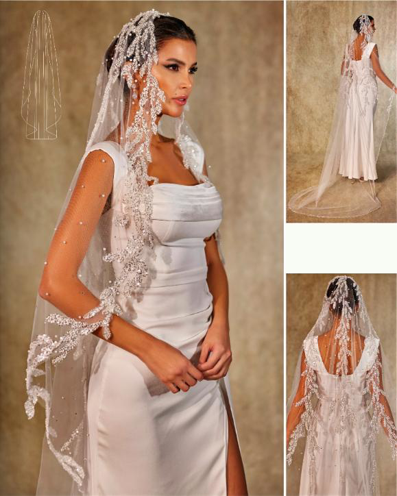 Lace Edge Bridal Veil.6